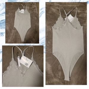 Grey lace body suit